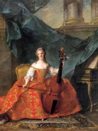 Jean Marc Nattier Madame Henriette playing the Gamba oil painting image